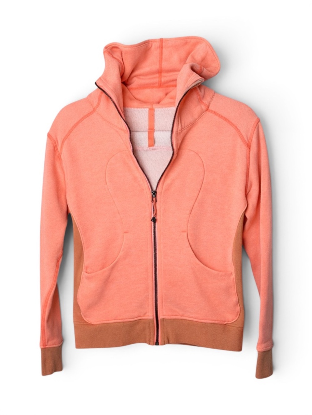 Lululemon On The Daily Hoodie Grapefruit Pink Zip Sweatshirt Size 4